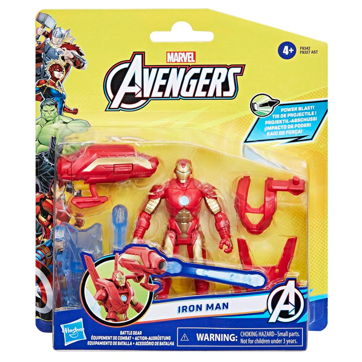 Marvel Epic Hero Series Battle Gear Iron Man Action Figure, 4-Inch, Avengers Super Hero Toys for Kids Ages 4 and Up Iron Man (Battle Gear)