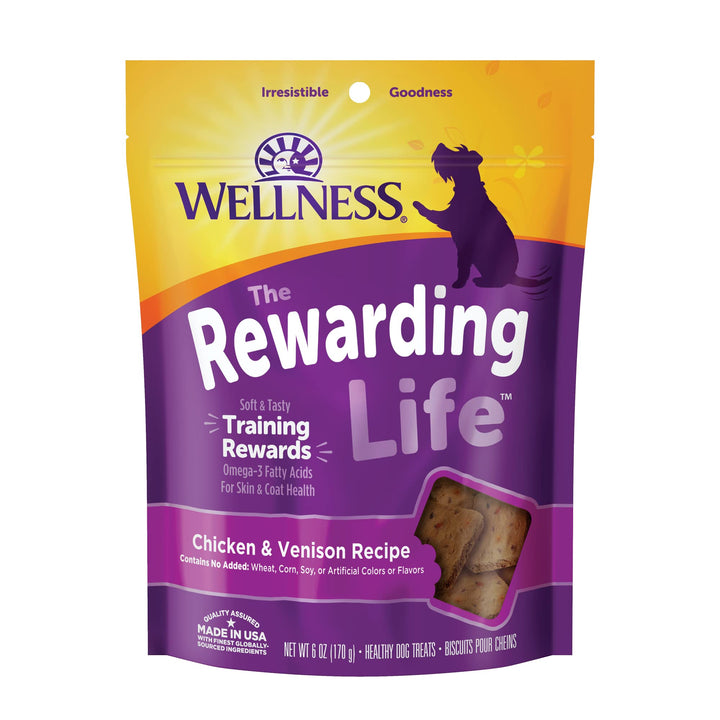 Wellness Rewarding Life Grain-Free Soft Dog Treats, Made in USA with Healthy Ingredients, Ideal for Training (Lamb & Salmon, 6-Ounce Bag) Lamb & Salmon 6 Ounce (Pack of 1)