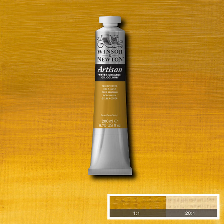 Winsor & Newton Artisan Water Mixable Oil Colour, 6.75-oz (200ml), Yellow Ochre 200-ml Tube