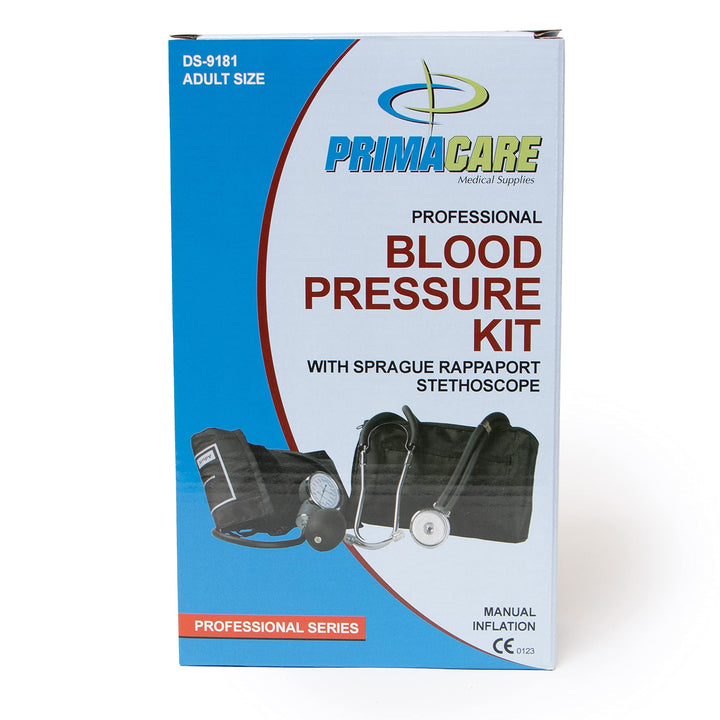 Primacare DS-9181-BL Professional Aneroid Sphygmomanometer and Sprague Rappaport Stethoscope, Manual Blood Pressure Kit with Cuff and Carrying Case, Blue