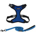 Voyager Step-in Lock Dog Harness w Reflective Dog Leash Combo Set with Neoprene Handle 5ft - Supports Small, Medium and Large Breed Puppies/Cats by Best Pet Supplies - Royal Blue/Black Trim, S Harness Leash Set (Royal Blue/Black Trim) S (Chest: 15 - 18")