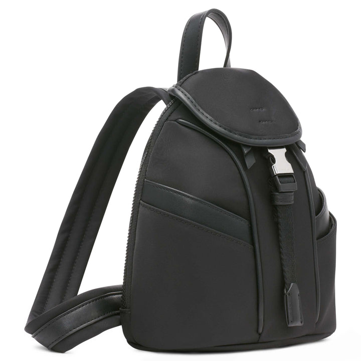 Calvin Klein Shay Organizational Mini Backpack, Black/Silver One Size