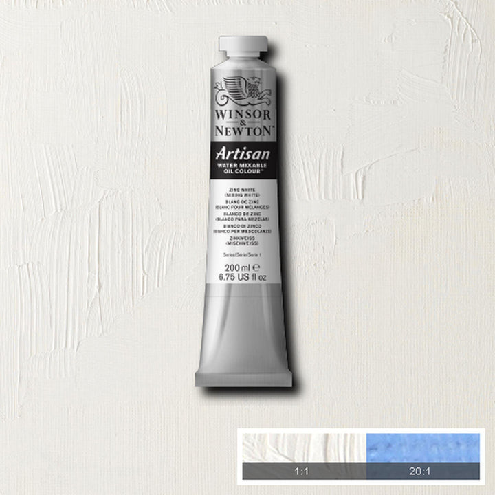 Winsor & Newton Artisan Water Mixable Oil Colour, 6.75-oz (200ml), Zinc White (Mixing White) 200-ml Tube Zinc White (Mixing White)