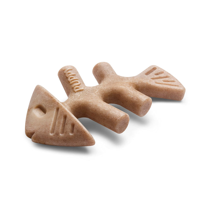 Benebone Puppy Fishbone Dog Chew Toys, Softer for Modest Chewers, Made in USA
