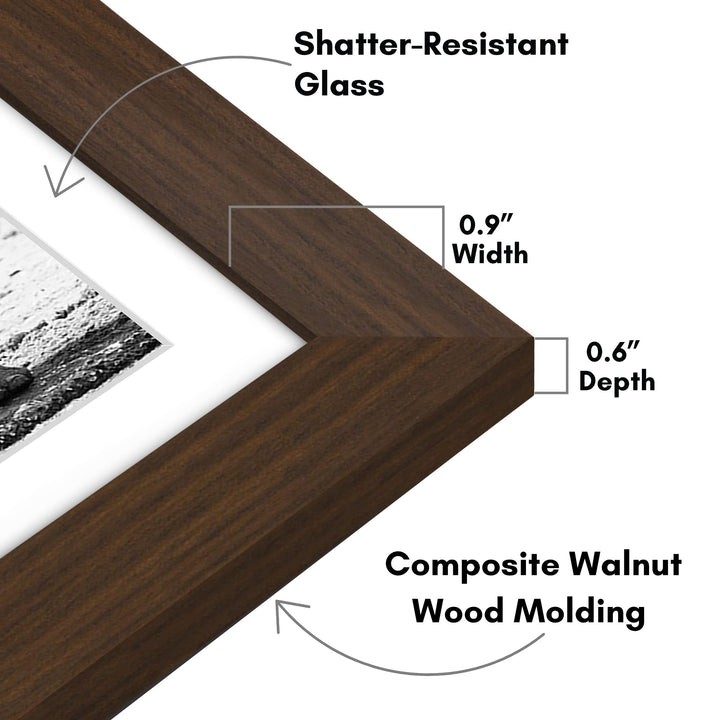 Americanflat 6x8 Picture Frame with Shatter-Resistant Glass - Use as 3x5 Frame with Mat or 6x8 Frame Without Mat - Signature Collection - Photo Frame for Tabletop and Wall Display - White 6x6