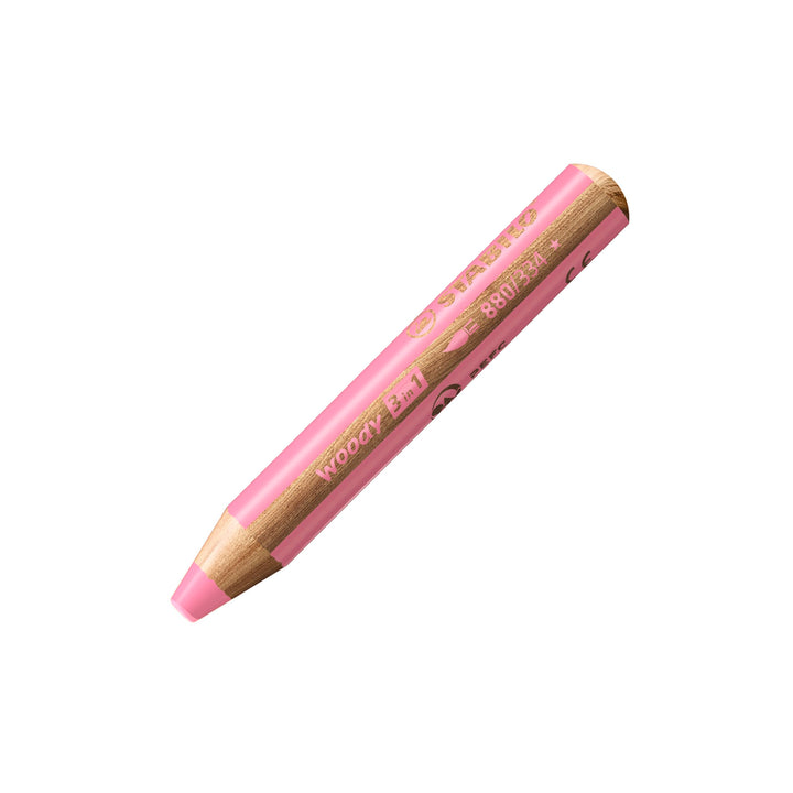 1 x STABILO Woody 3 in 1 Multi-Talented Jumbo Pencil - Pink (880/334) Single Pencil