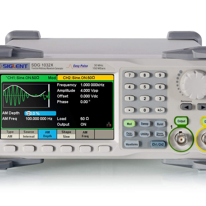 Siglent Technologies SDS1202X-E 200 mhz Digital Oscilloscope 2 Channels, Grey and Siglent Technologies SDG1032X Arbitrary Waveform - Function Generator Oscilloscope + Arbitrary Waveform