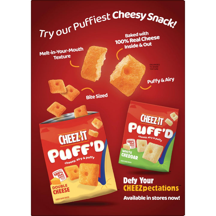 Cheez-It Cheese Crackers, Baked Snack Crackers, Lunch Snacks, Family Size, Extra Cheesy, 21oz Box (1 Box) 1.31 Pound (Pack of 1)