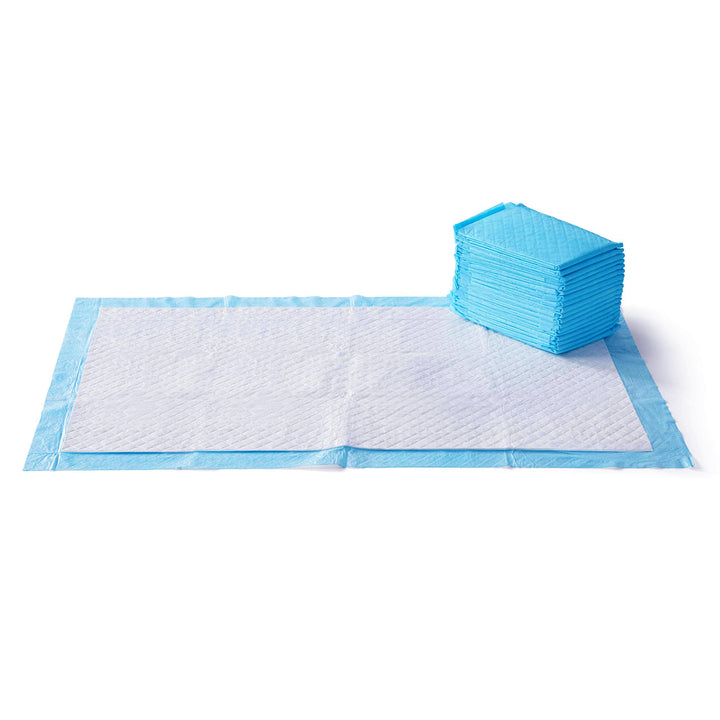 Basics Absorbent Dog and Puppy Pee Pads with 5-Layer Leak-Proof Design and Quick-Dry Surface for Potty Training, Heavy Duty Absorbency, Giant, 27.5 x 44 Inch - Pack of 30, Blue & White Giant (30 Count)