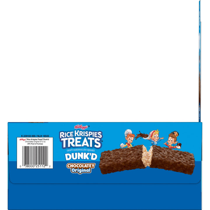 Rice Krispies Treats Dunk'd Marshmallow Snack Bars, Kids Snacks, School Lunch, Chocolatey, 37.2oz Box (12 Bars) Chocolatey Original