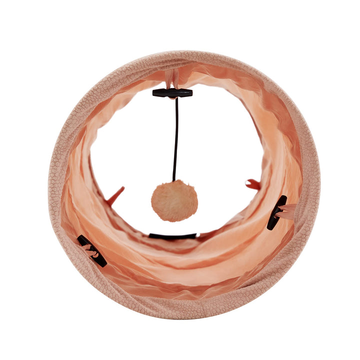 Best Friends by Sheri Ilan Oxford Cat Tunnel for Indoor Cats in Rose with Ball Toy, 36" x 10"
