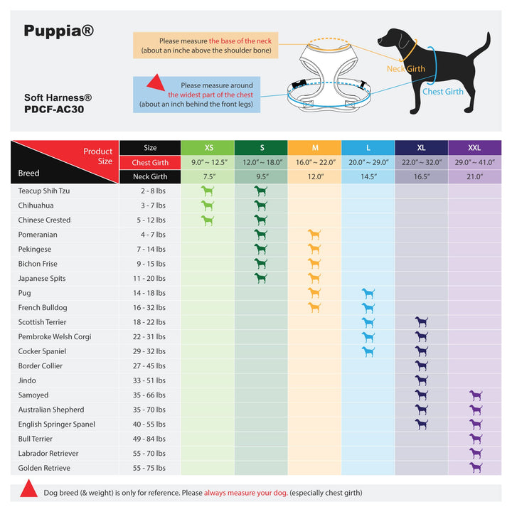 Puppia Soft Dog Harness No Choke Over-The-Head Triple Layered Breathable Mesh Adjustable Chest Belt and Quick-Release Buckle, Purple, Medium