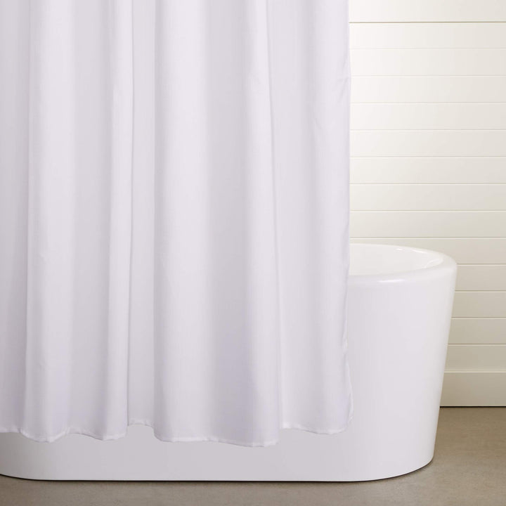 Basics Linen Style Bathroom Shower Curtain, 72" x 72", Bright White, 11.42" L x 9.45" W