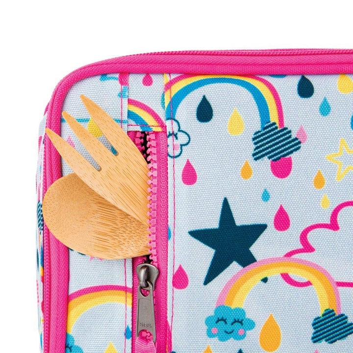 PackIt Freezable Classic Lunch Box, Rainbow Sky, Built with EcoFreeze Technology, Collapsible, Reusable, Zip Closure With Zip Front Pocket and Buckle Handle, Perfect for School Lunches