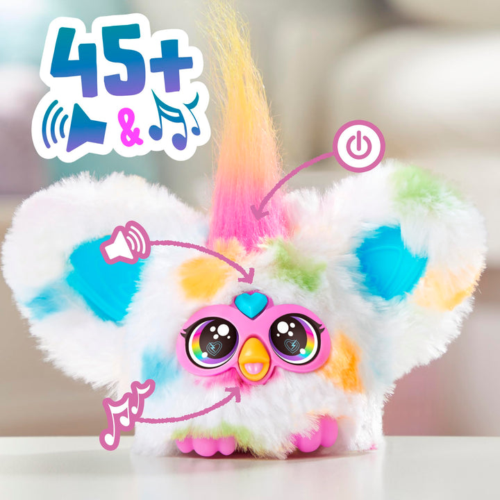 Furby Furblets Loo-Lay Mini Friend, 45+ Sounds & Music, Speaks Only Furbish, Electronic Plush Toys for 6 Year Olds & Up, Multicolor Loo-lay (Gamer Music)