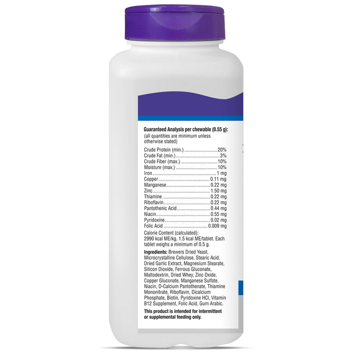 Essential Pet Products Brewers Yeast Chewable Tablets with Garlic, B Vitamins & Minerals for Dogs,White