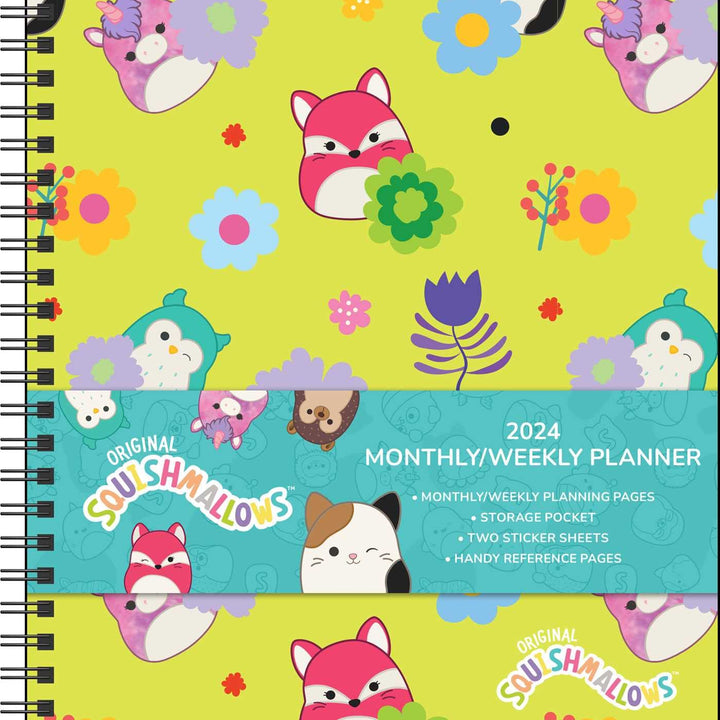 Squishmallows 12-Month 2024 Monthly/Weekly Planner Calendar