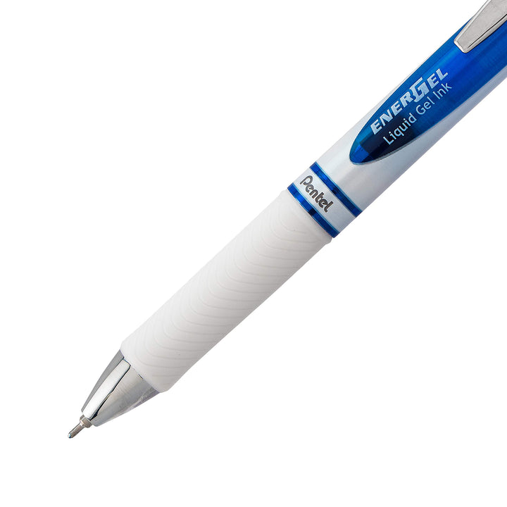 Pentel EnerGel RTX Pearl Retractable Liquid Gel Pen, (0.7mm) Medium Line, Needle Tip, Blue Ink, 12 pack (BLN77PW-C)