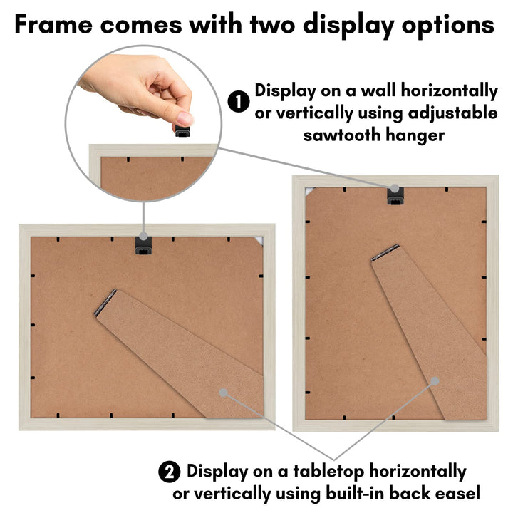 Americanflat 6x8 Picture Frame with Shatter-Resistant Glass - Use as 3x5 Frame with Mat or 6x8 Frame Without Mat - Signature Collection - Photo Frame for Tabletop and Wall Display - White 6x6