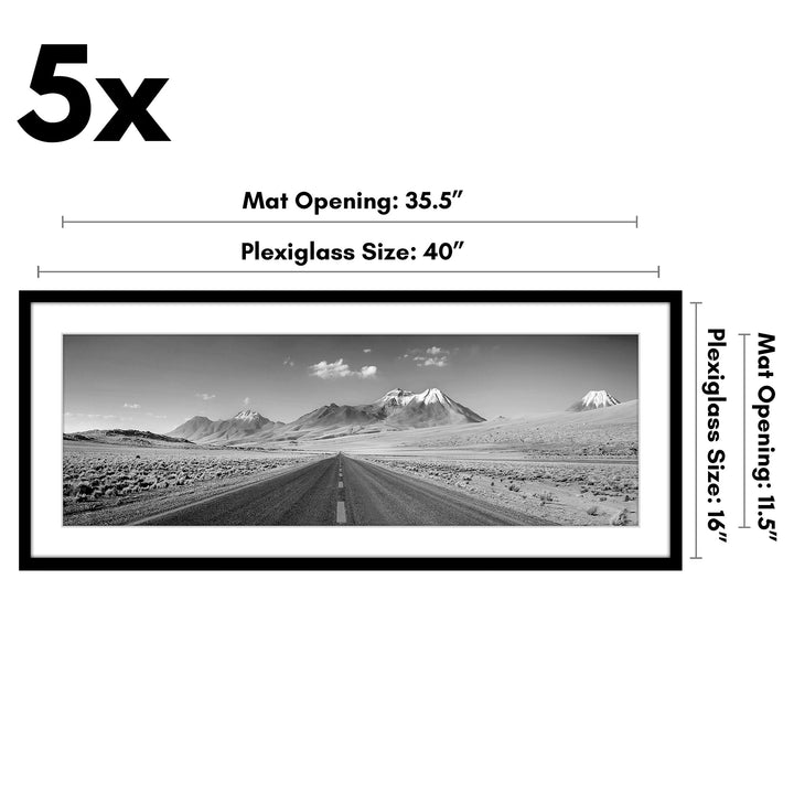 Americanflat 12x16 Picture Frame with Polished Plexiglass - Set of 5 - Use as 8.5x11 Frame with Mat or 12x16 Frame Without Mat - Galleria Collection - Gallery Wall Frame Set for Wall Display - White