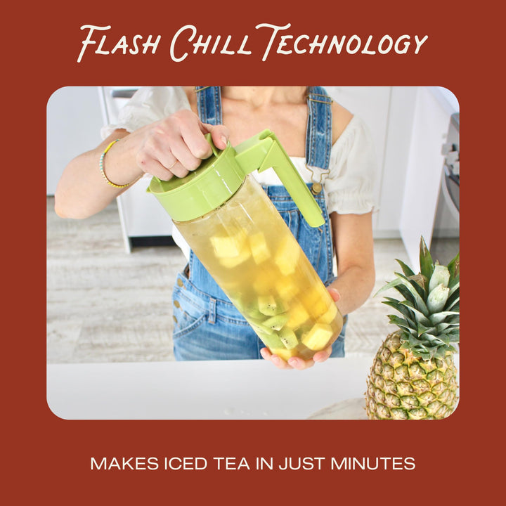 Takeya Premium Quality Iced Tea Maker with Patented Flash Chill Technology Made in the USA, BPA Free, 2 Quart, Blueberry 2 qt