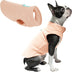 Gooby Fleece Vest Dog Sweater - Peach, Large - Warm Pullover Fleece Dog Jacket with O-Ring Leash - Winter Small Dog Sweater Coat - Cold Weather Dog Clothes for Small Dogs Boy or Girl Large (Around 18-lb)