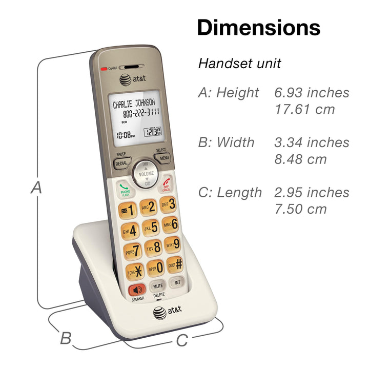 AT&T EL52313 3-Handset Cordless Phone with Answering System & Extra-large Backlit Keys 3 Handsets