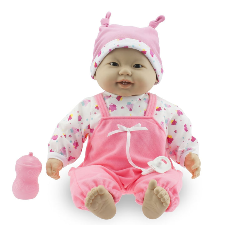 JC Toys Soft and Cuddly 20" Huggable Baby Doll Play Set Lots to Cuddle Babies | Pink | Ages 2+ | Asian