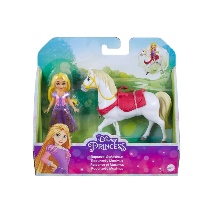 Mattel Disney Princess Rapunzel Small Doll and Maximus Horse with Saddle, from Mattel Disney Movie Tangled Modern