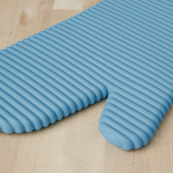 KitchenAid Ribbed Soft Silicone Oven Mitt Set, 7"x13", Blue Velvet 2 Count