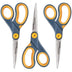 Westcott 8" Titanium-Bonded Non-Stick Scissors For Office & Home, Gray/Yellow, 3 Pack (15454) 3-Pack