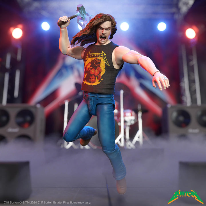 Super7 ULTIMATES! Cliff Burton (Superhero Poster) - 7" Action Figure with Accessories Heavy Metal Collectibles and Retro Toys