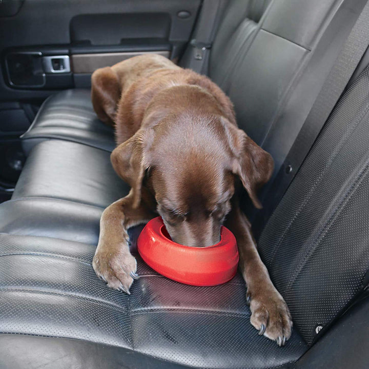Kurgo Splash Free Wander Water Bowl, No Spill Dog Travel Bowl, Portable No Mess Water Bowl for Dogs, Splash Less Pet Bowl for Car Travel, Dog Travel Accessories, 24 oz, Chili Red