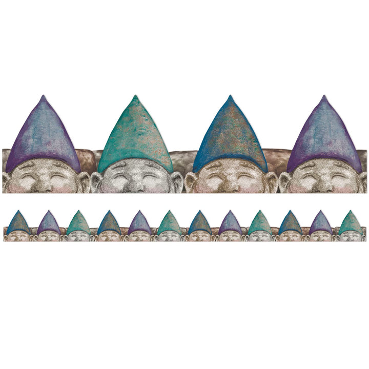 Eureka Curiosity Garden Peeking Gnomes Extra Wide Decorative Classroom and Bulletin Board Trim for Teachers, 3.25" Wide, 12 Strips for 37 Total Feet