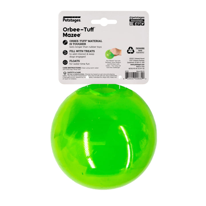 Outward Hound Orbee-Tuff Mazee Interactive Treat Dispensing Puzzle Dog Toy, Green