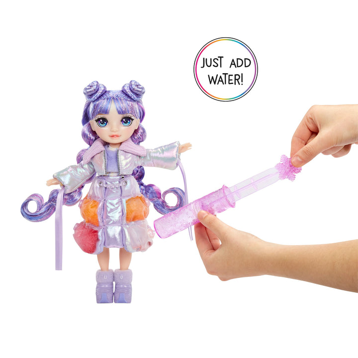 Rainbow High Winter Wonderland Violet - Purple 11” Fashion Doll with Magic Snow Hidden in Fashion That Puffs Up with Water, and Snowman Kit, Great Gift for Kids 4-12 Years Old