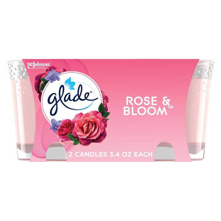 Glade Candle Jar, Air Freshener, Strawberry Cake Shake, 3.4 oz, 2 Count