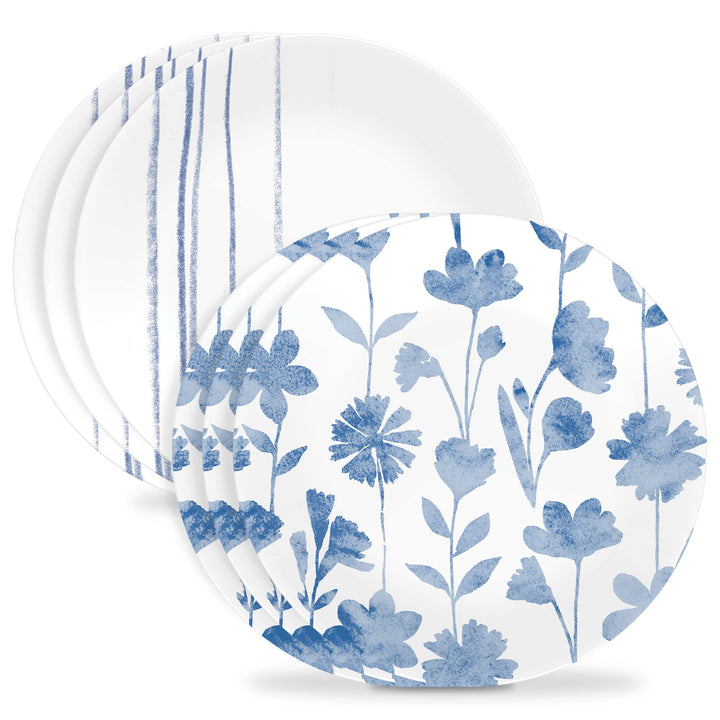 Corelle Global Collection Vitrelle 6-Piece Salad Plates Set, Triple Layer Recycled Glass, Lightweight Eco-Friendly 8-1/2-In Plates Set, Terracotta Dreams