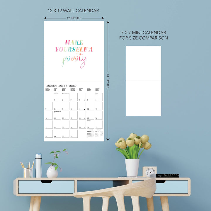 Graphique 2024 Love is Love Wall Calendar | 12” x 12” | Thick Paper | Home & Office Organizer | Large Monthly Grid | 3 Languages & Marked Holidays | 4 Month Preview Page for 2025