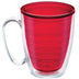 Tervis Clear & Colorful Tabletop Made in USA Double Walled Insulated Tumbler Travel Cup Keeps Drinks Cold & Hot, 16oz Mug, Red