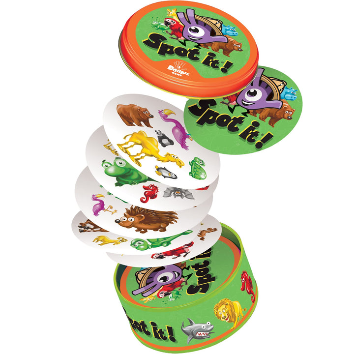 Zygomatic Spot It! Super Pack - 2 Fun Editions Bundle with 123 & Animals Jr. Game for Ages 4+, 2-8 Players Super Pack Kids