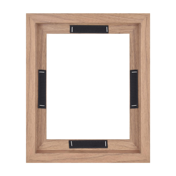 MCS Floating Frame with Canvas Included, Art Frames for Canvas Paintings with Adhesive Fasteners and Hanging Hardware, Walnut Woodgrain, 18 x 24 Inch 18x24