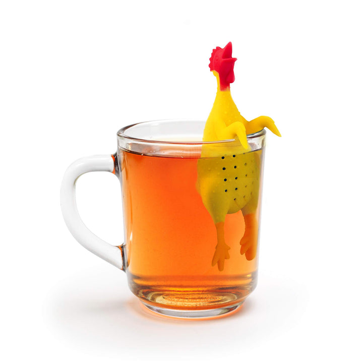 Genuine Fred, COCK-A-DOODLE BREW, Chicken Reusable Silicone Tea Infuser, Yellow, Fun Gift for Tea Lovers, Clever Kitchen Gadget Cockadoodle