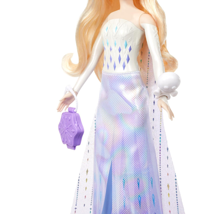 Mattel Disney Frozen Elsa Fashion Doll Set, Spin & Reveal with 11 Surprises Including 5 Accessories, 5 Stickers & Play Scene, Inspired by Disney Movie