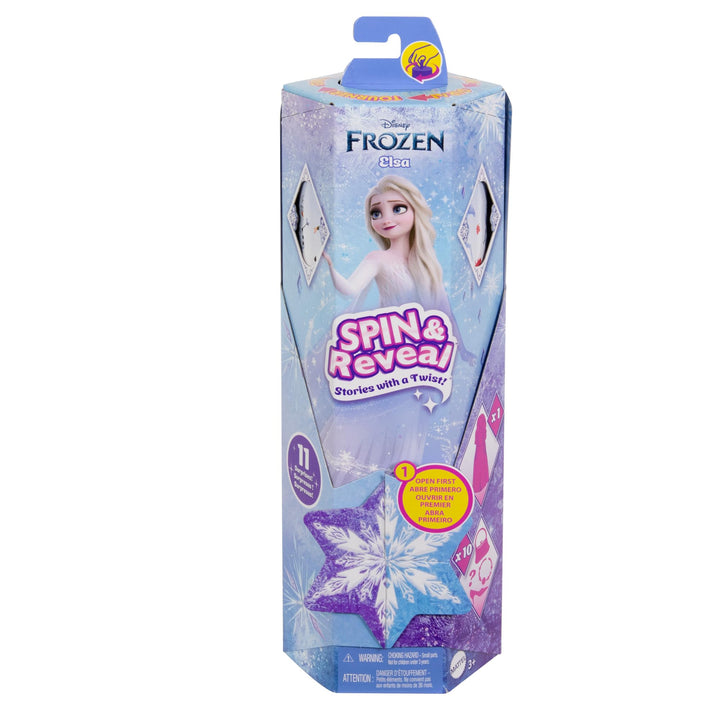 Mattel Disney Frozen Elsa Fashion Doll Set, Spin & Reveal with 11 Surprises Including 5 Accessories, 5 Stickers & Play Scene, Inspired by Disney Movie