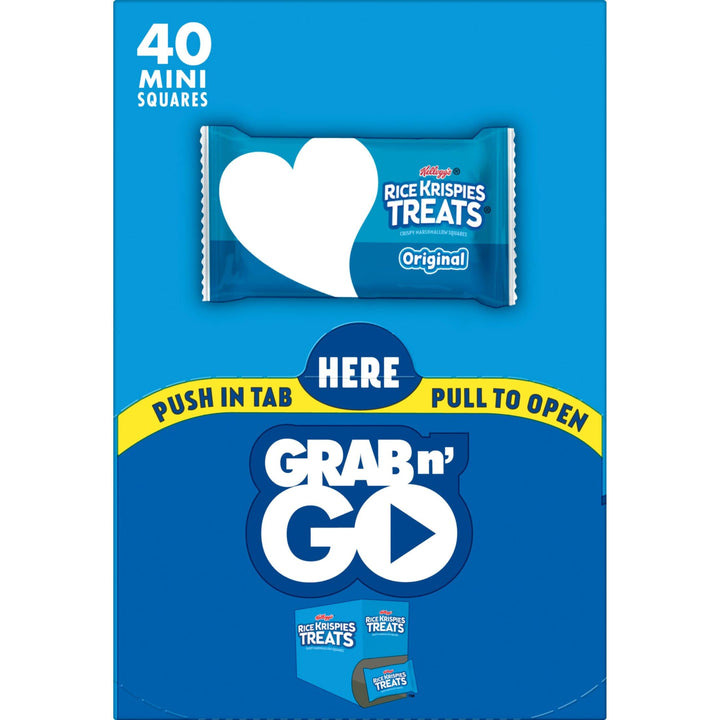 Rice Krispies Treats Mini Squares, Kids Snacks, Lunch Snacks, Grab n' Go, Original, 15.5oz Box (40 Bars) 40 Count