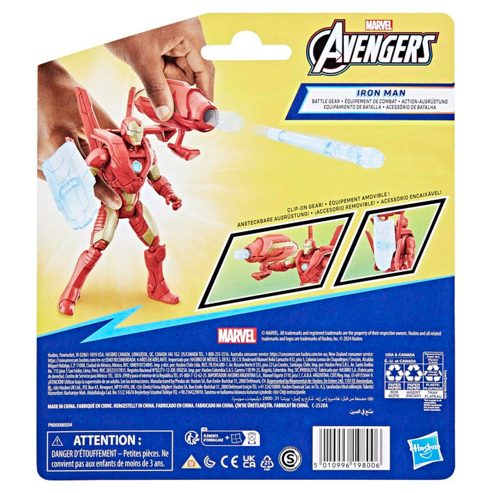 Marvel Epic Hero Series Battle Gear Iron Man Action Figure, 4-Inch, Avengers Super Hero Toys for Kids Ages 4 and Up Iron Man (Battle Gear)