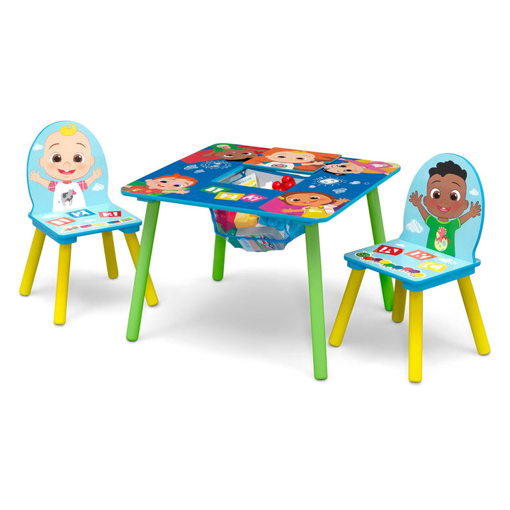 Delta Children Kids Table Storage (2 Chairs Included) -Ideal for Arts & Crafts, Snack Time, Homeschooling, Homework & More, Baby Shark, 3 Piece Set