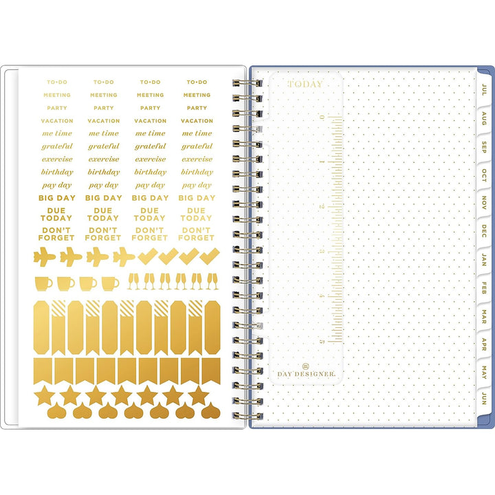 Blue Sky Day Designer for 2023-2024 Academic Year Weekly and Monthly Planner, 5' x 8', Flexible Cover, Wirebound, Climbing Floral Blush (137881-A24) Old Version