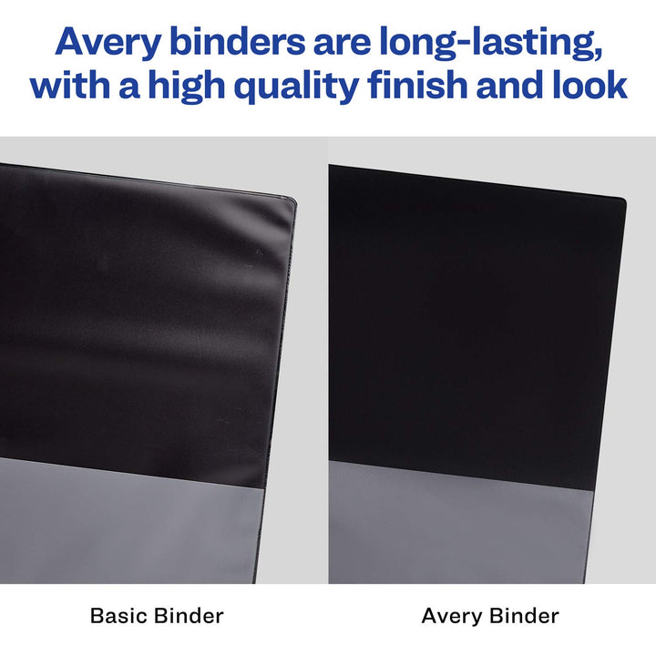 Avery Heavy Duty View 3 Ring Binder, 4" One Touch Slant Ring, Holds 8.5" x 11" Paper, 2 White Binders (79875) 2 pack 4"